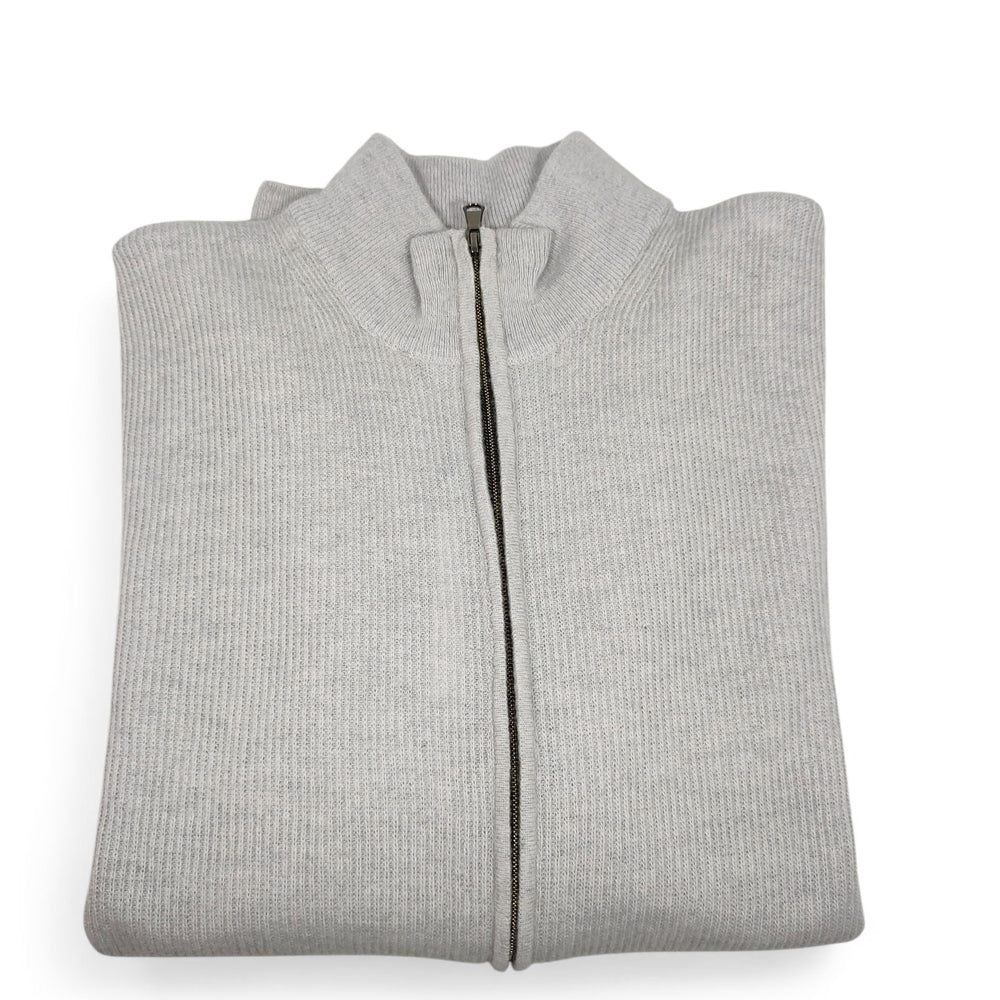 Rodrigo cardigan cerniera grigio perla - Dutto calzature