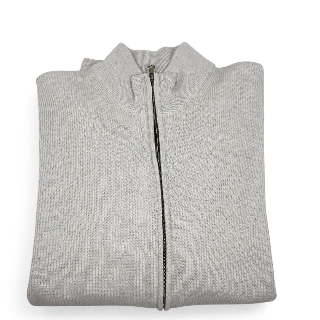 Rodrigo cardigan cerniera grigio perla - Dutto calzature
