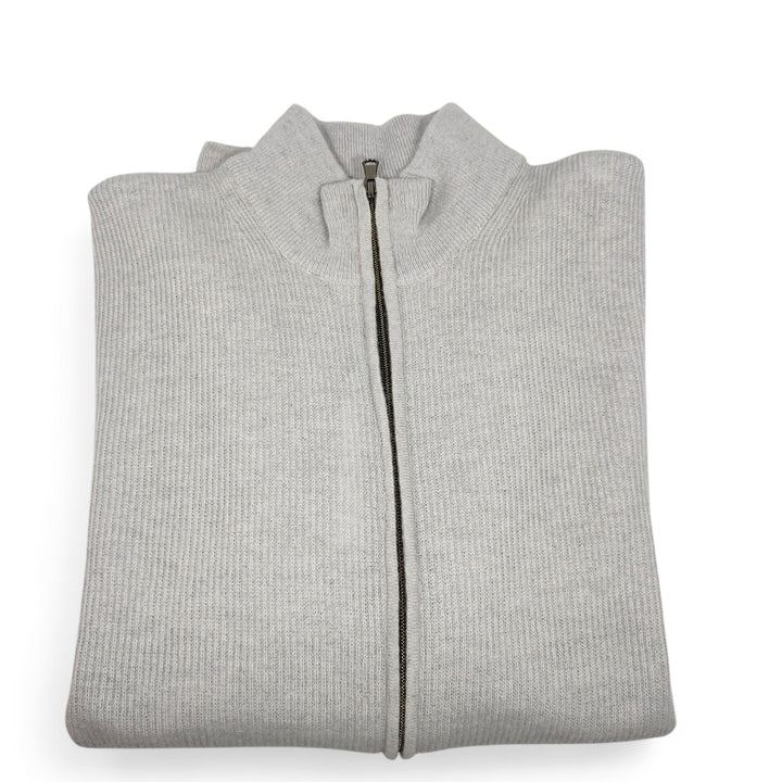 Rodrigo cardigan cerniera grigio perla - Dutto calzature