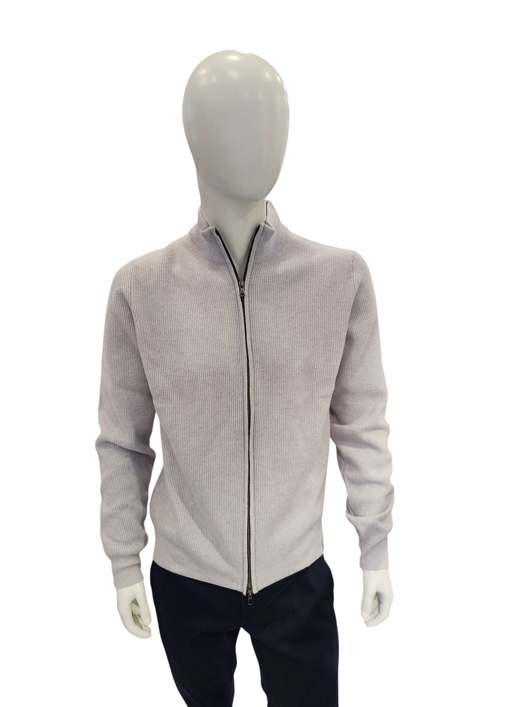 Rodrigo cardigan cerniera grigio perla - Dutto calzature